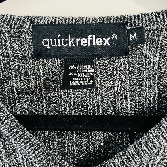 Quick Reflex Grey Medium V Neck Sweater Cotton Acrylic - Picture 3 of 11